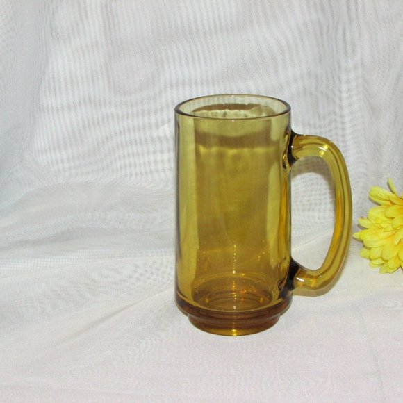 Beer Mug BANFF Vintage Gold Glass Faux Leather Sleeve Souvenir - Picture 6 of 11
